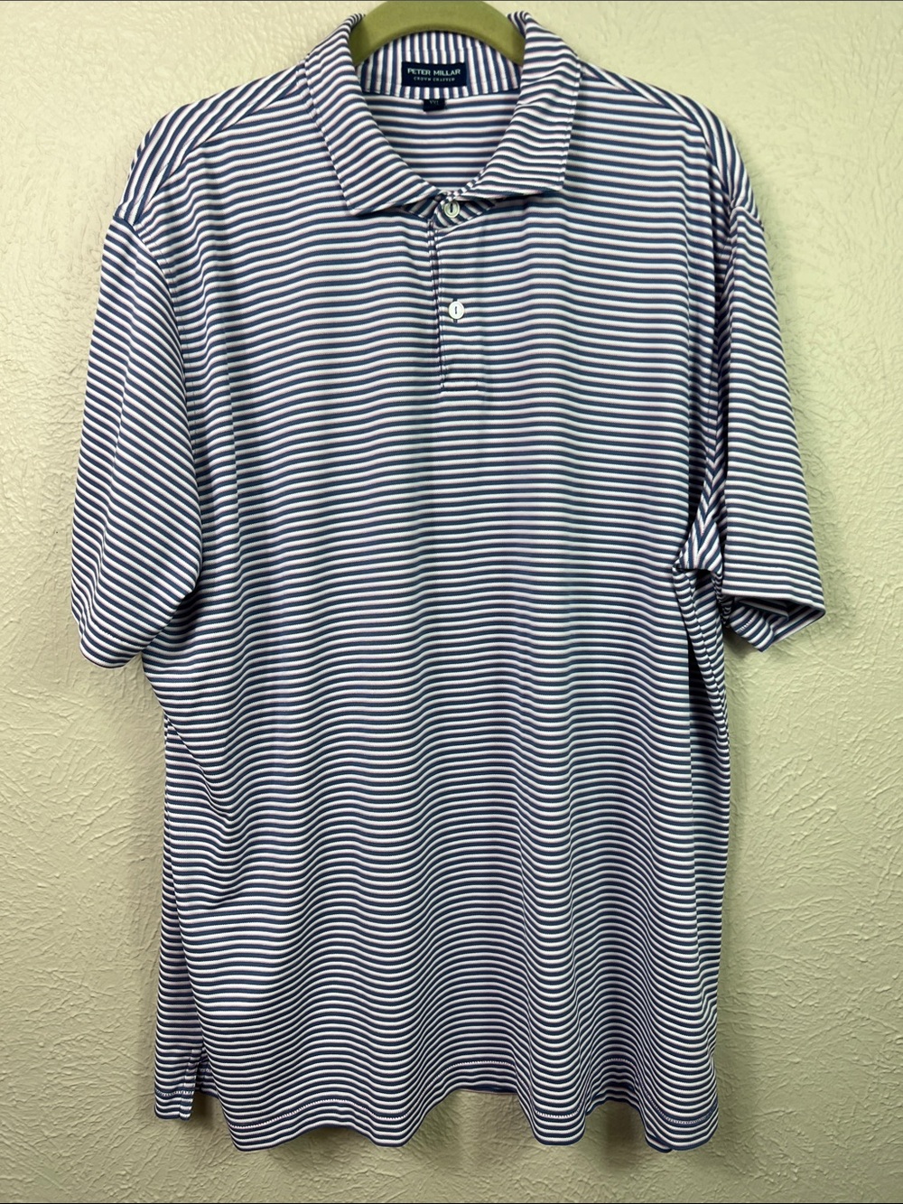 Peter Millar Crown Crafted Colonial Graphic Stripe Short Sleeve Polo Shirt XXL